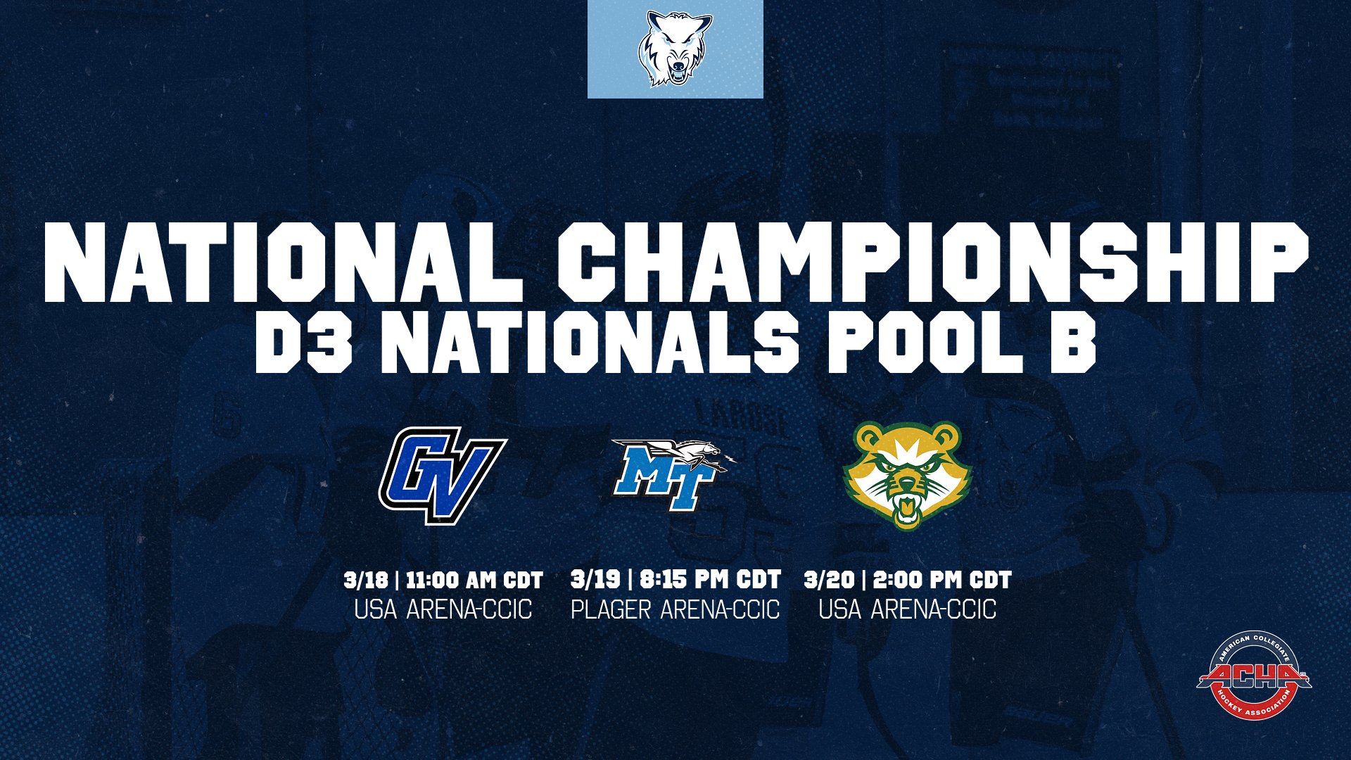 D3 Hockey To Play Grand Valley, Middle Tennessee, And Saint Vincent In Pool Play