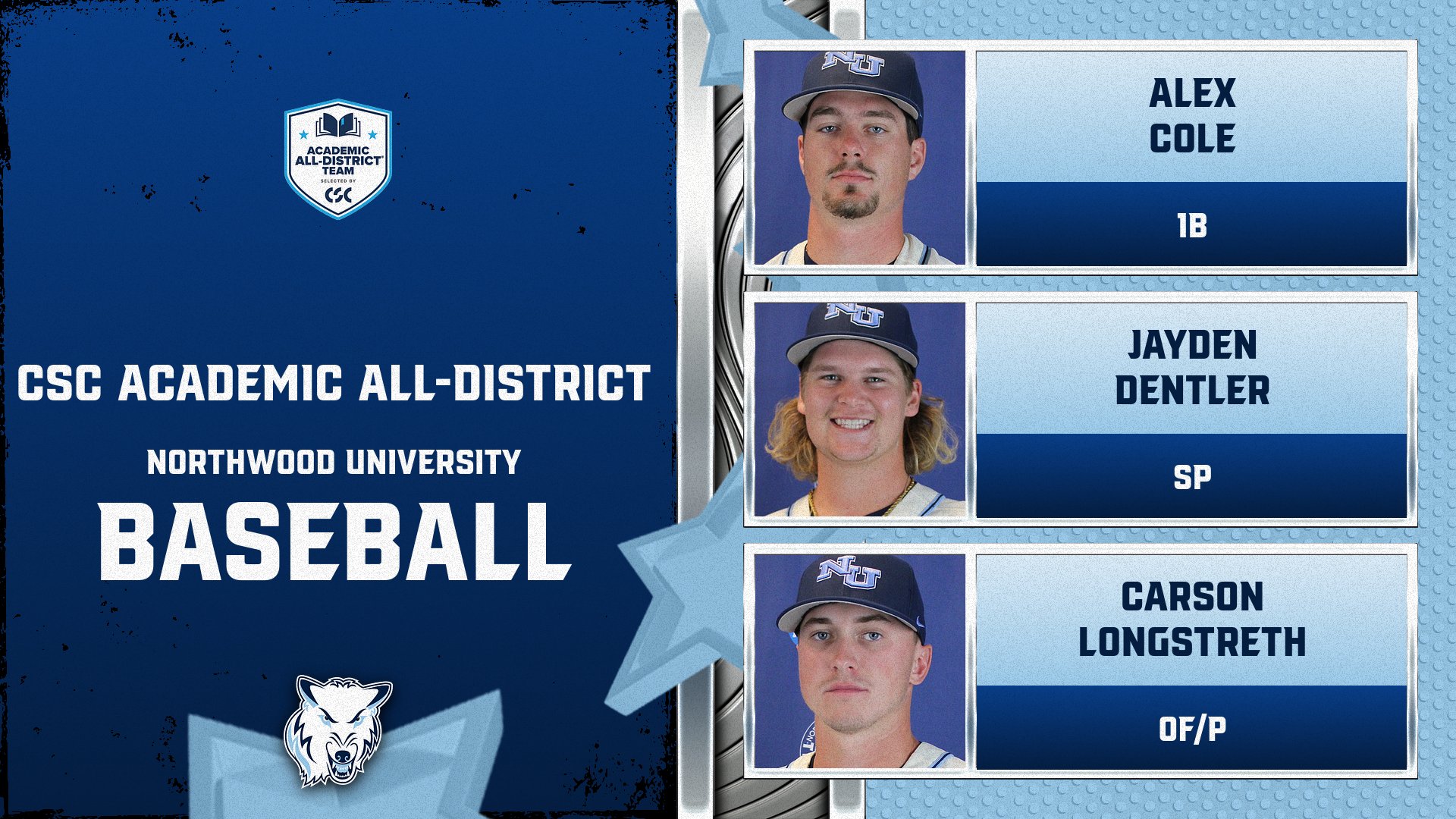 Baseball Places Three On CSC Academic All-District Team
