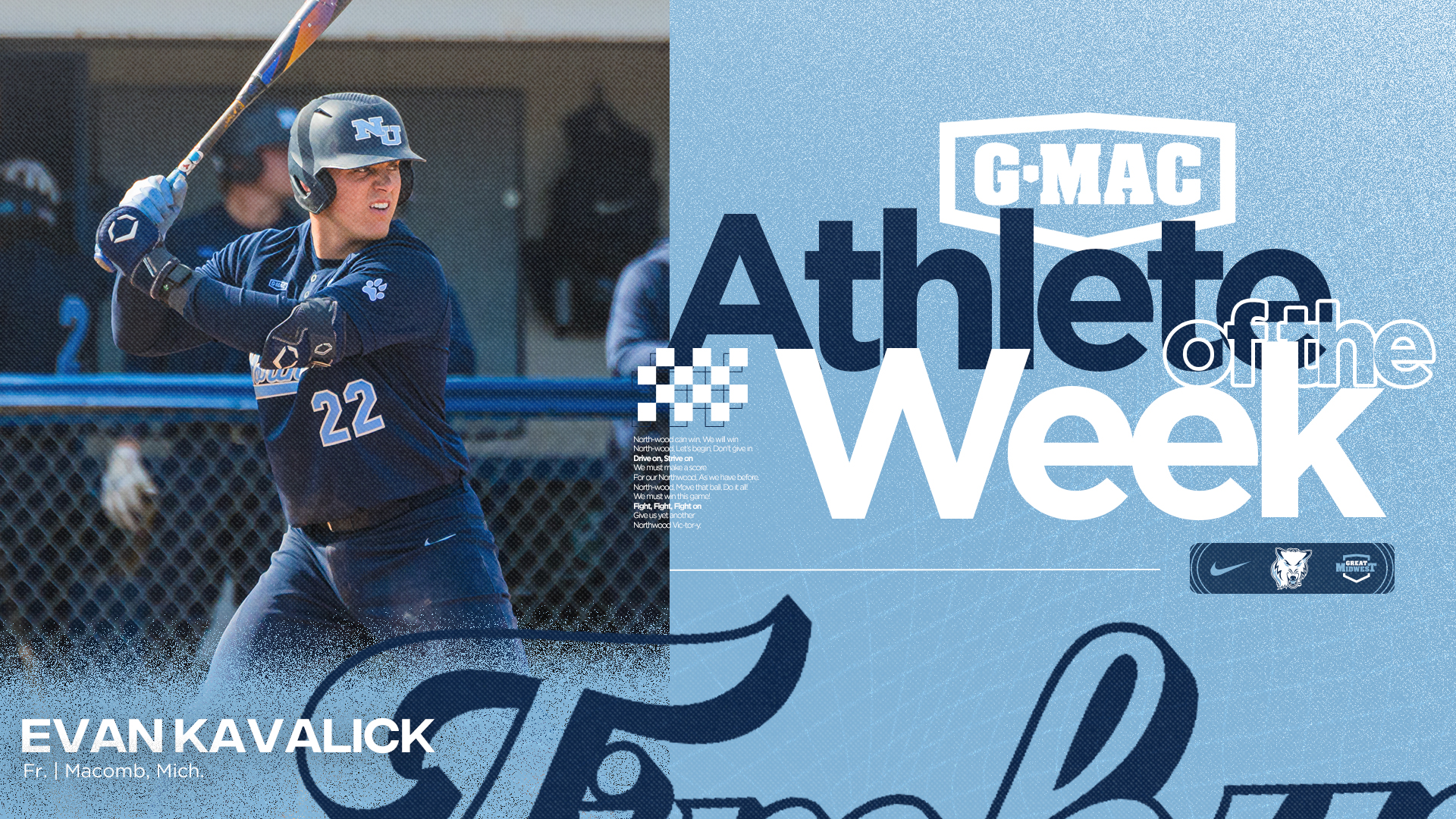 Evan Kavalick Name G-MAC Baseball North Division Player of the Week