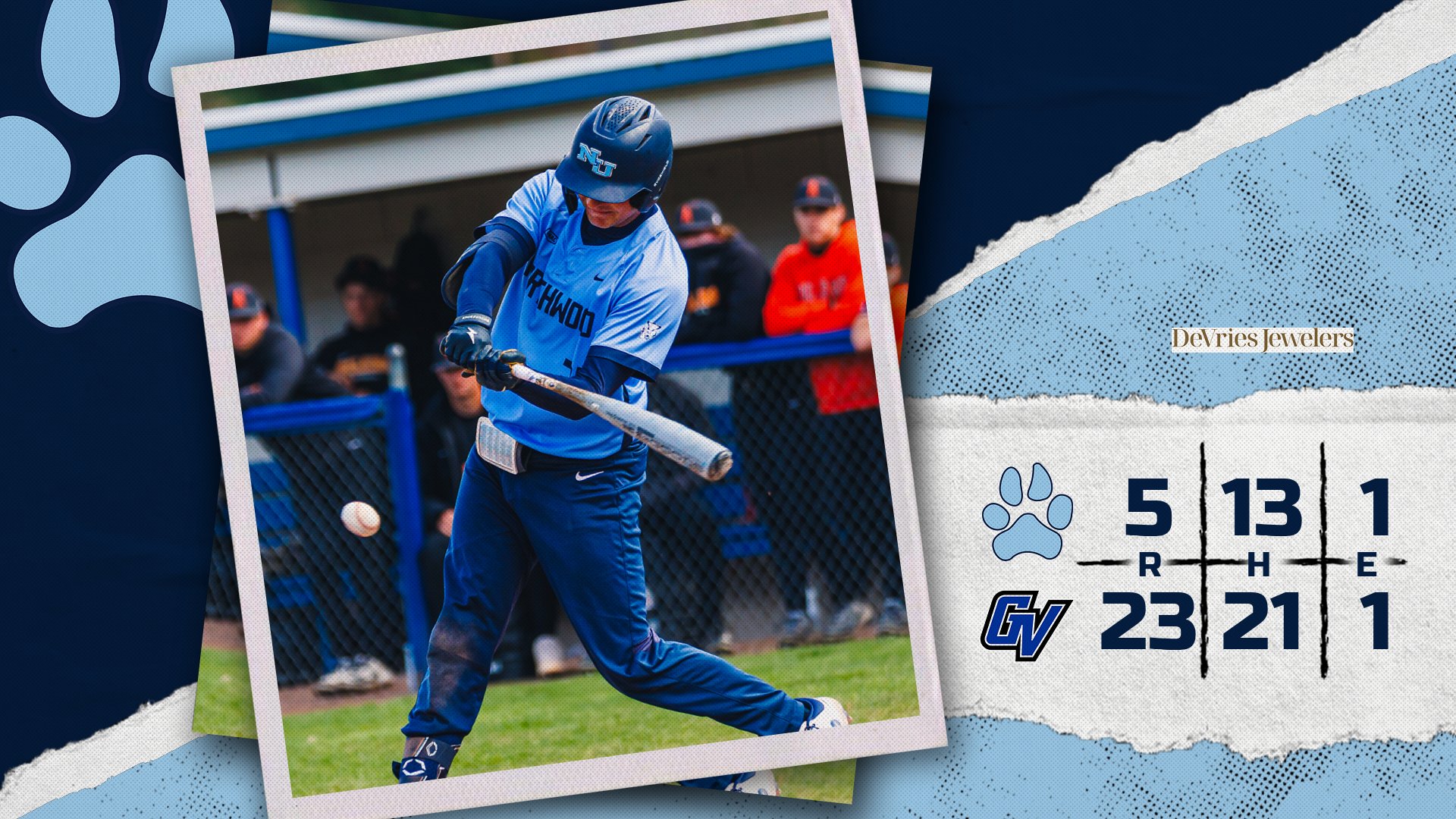 Baseball Falls To No. 20 Grand Valley State