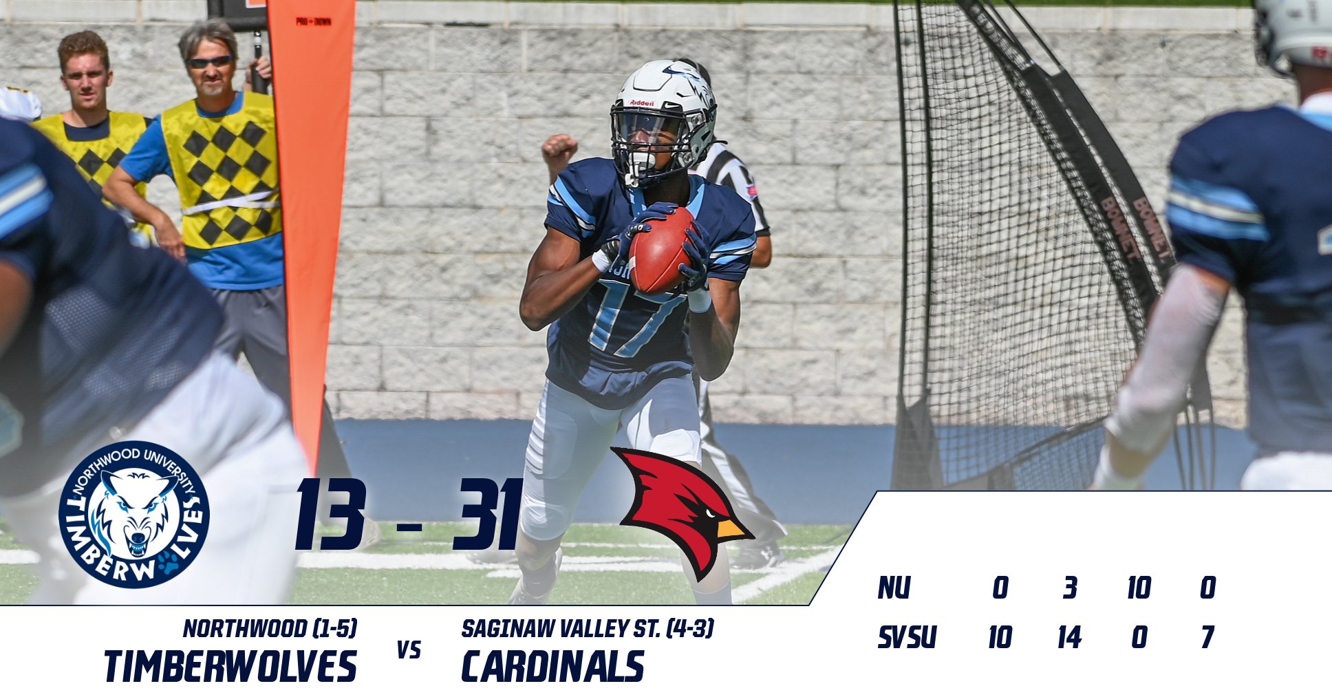 Football Loses At Saginaw Valley 31-13