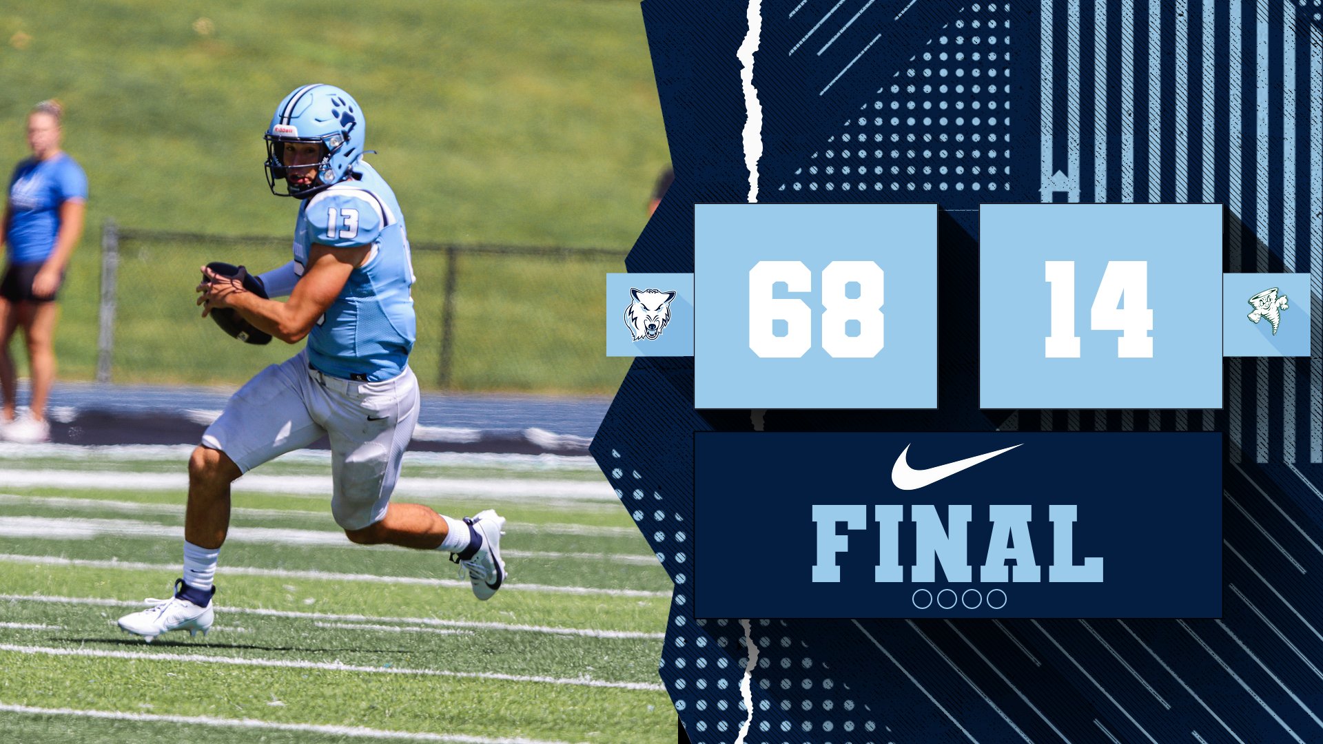 Dustin Beurer Gets First Win As Football Trounces Lake Erie 68-14