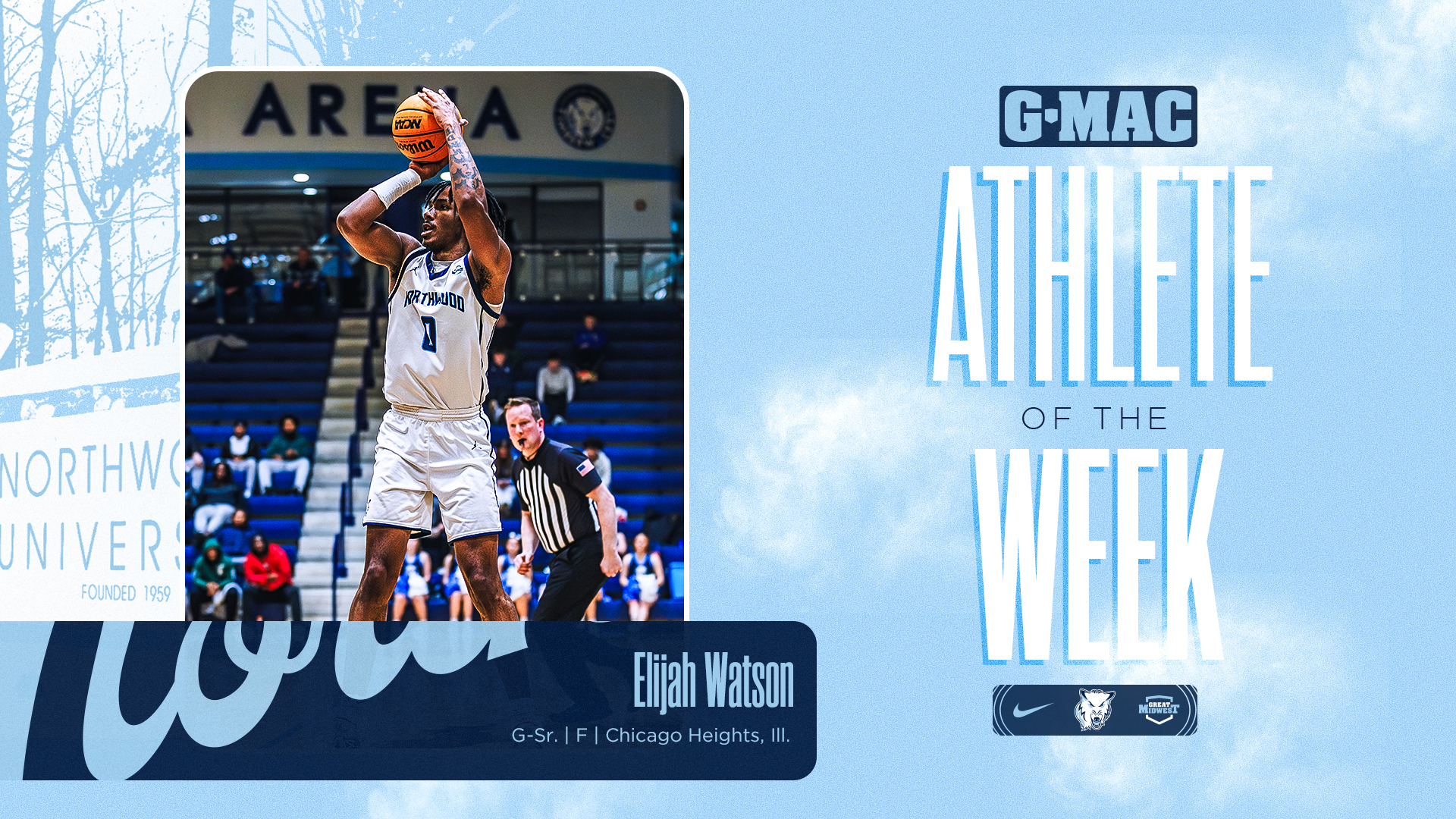 Elijah Watson Earns Second G-MAC Men's Basketball Athlete of the Week Honor of the Season
