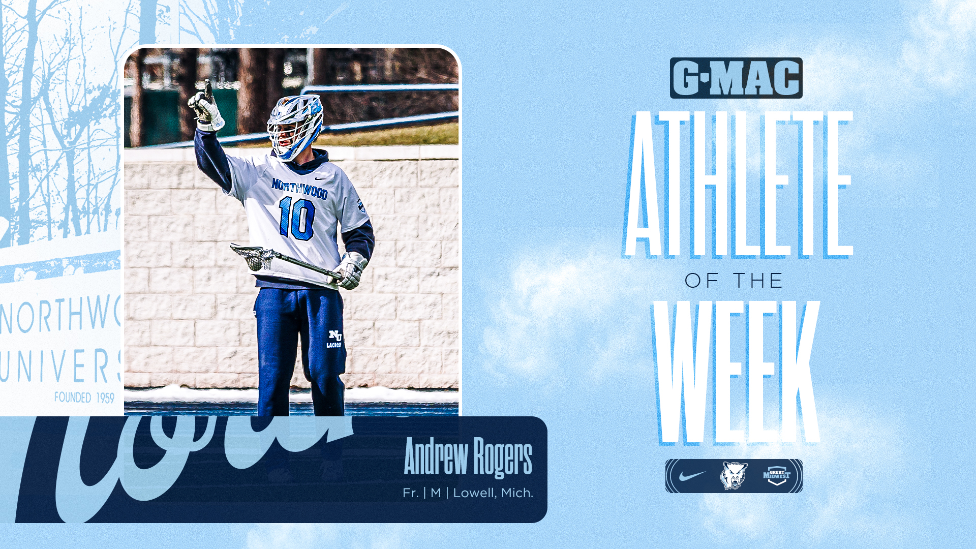Rogers Takes Home Men's Lacrosse's Program's First Conference Athlete Of The Week Honor