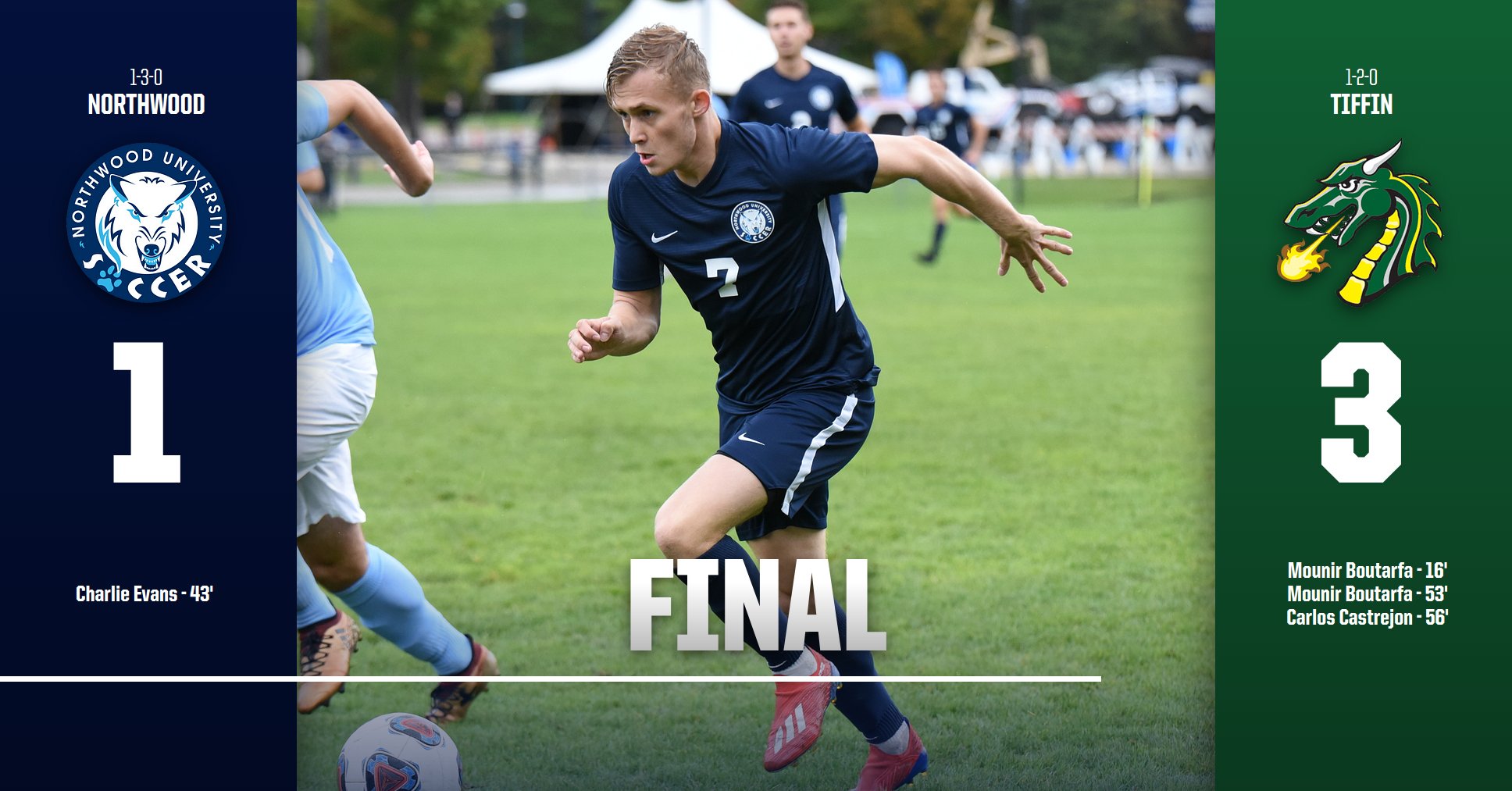Men's Soccer Loses At Tiffin 3-1