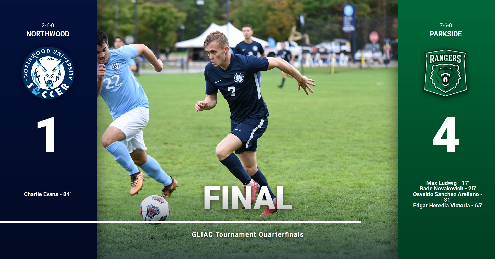 Men's Soccer Falls To Parkside 4-1 In GLIAC Tournament Quarterfinals