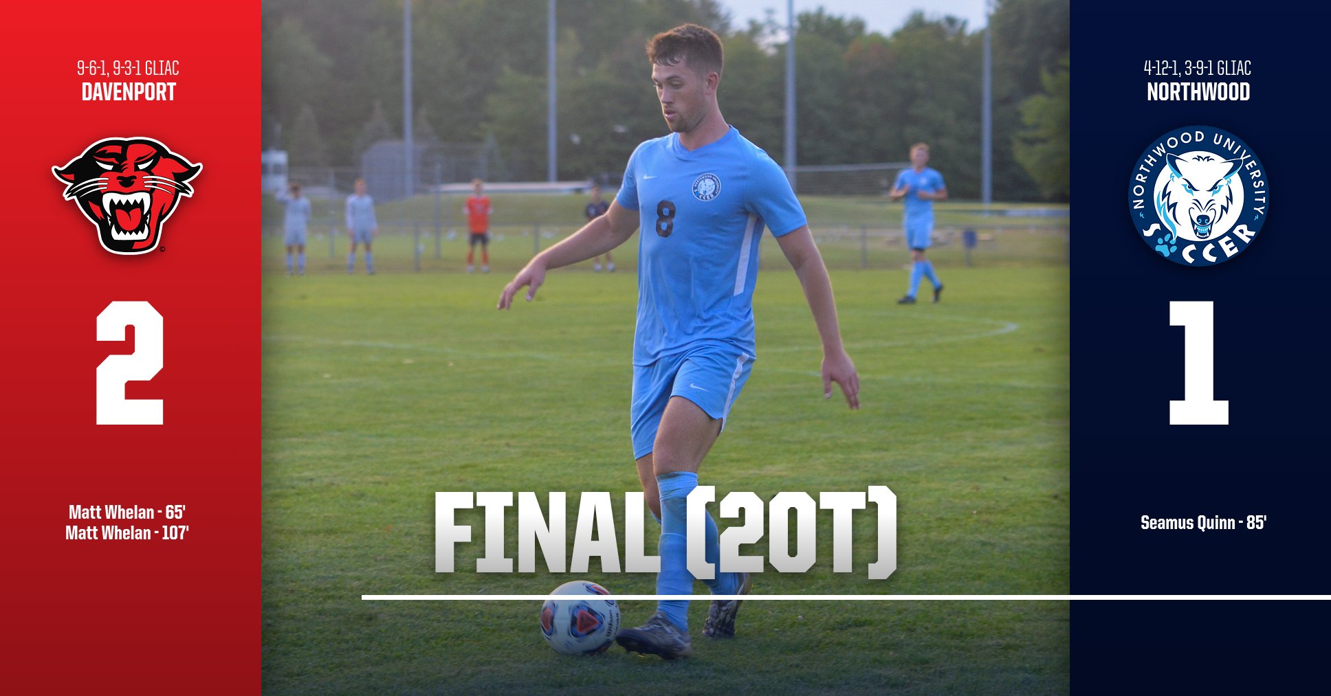 Men's Soccer Drops Tough 2-1 Double Overtime Contest To Davenport