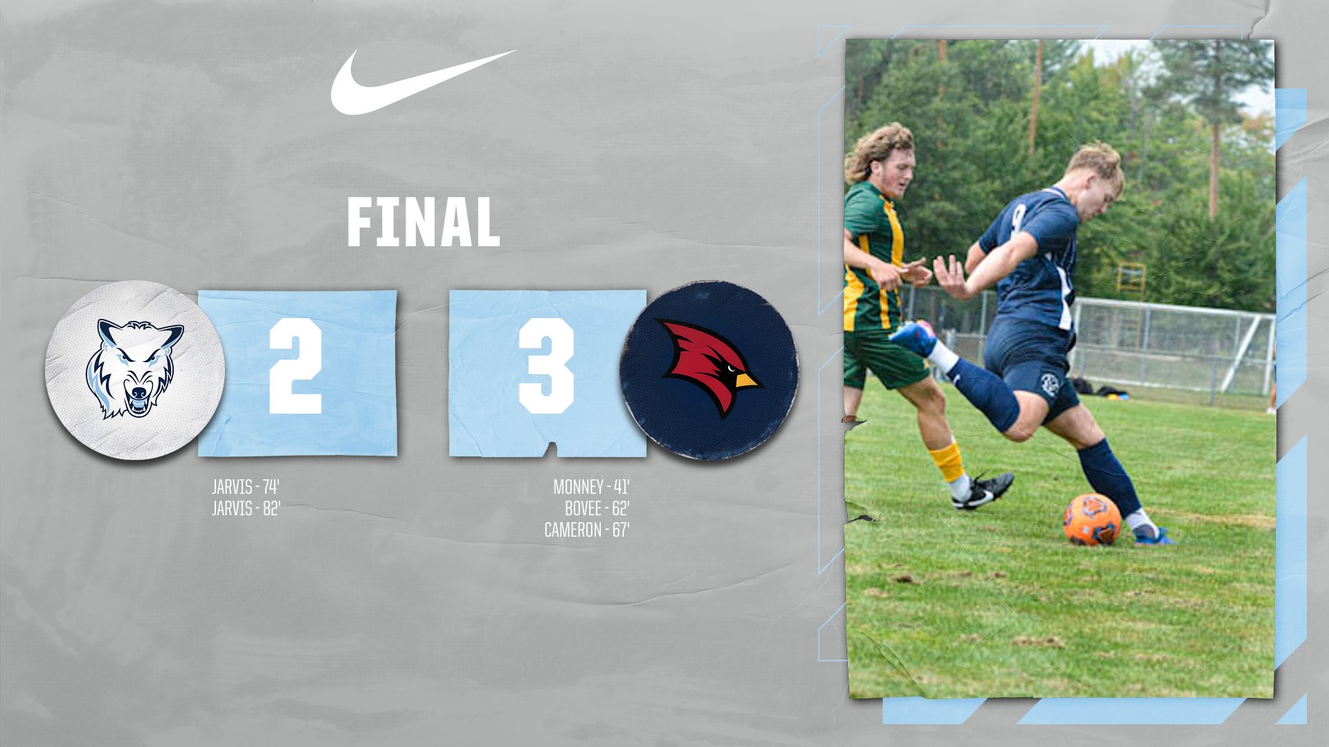 Men's Soccer's Late Surge Versus SVSU Proves Not Enough, Losing 3-2