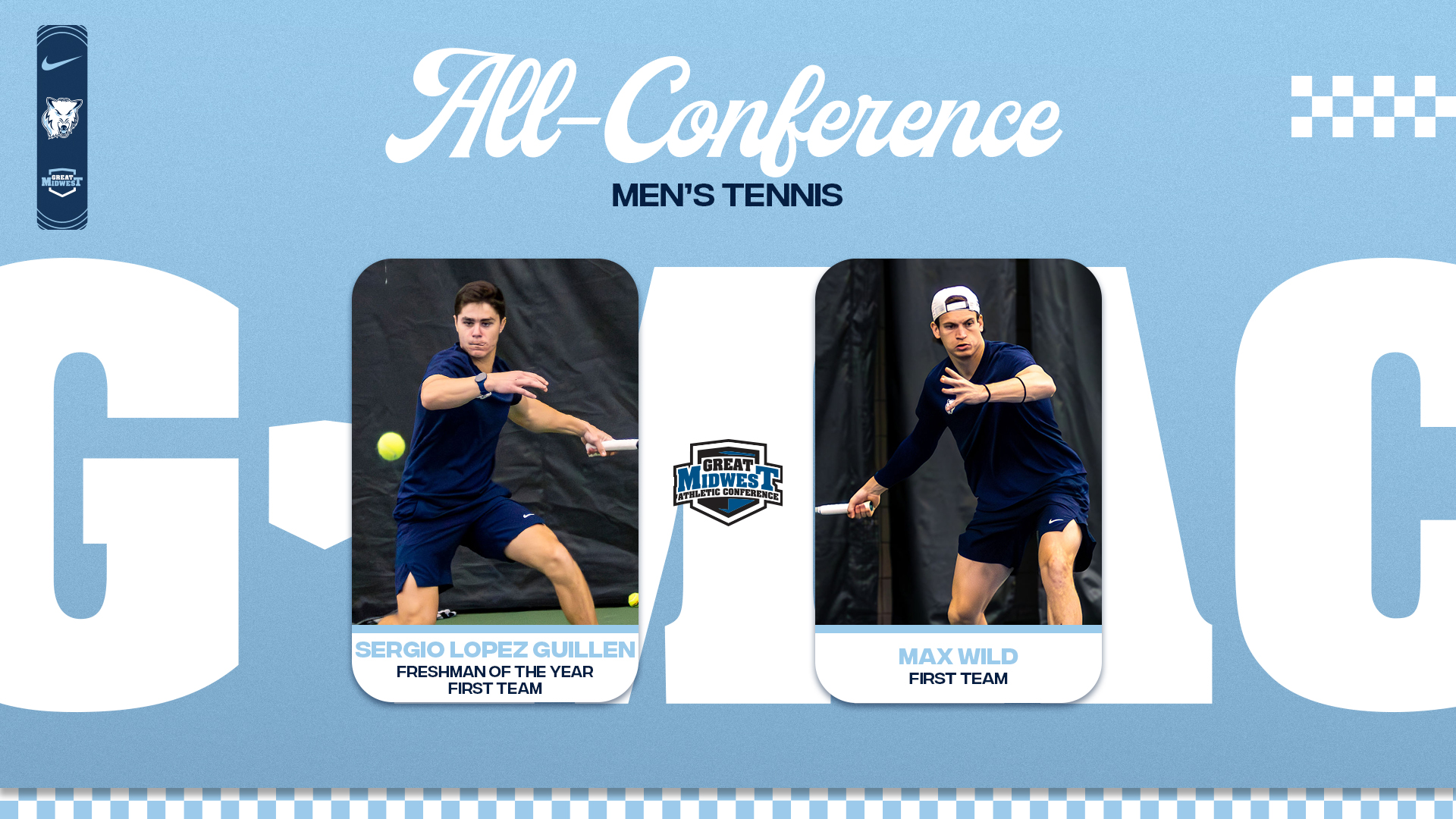 Men's Tennis Places Three On All-Great Midwest Team - Sergio Lopez Guillen Named Freshman of the Year