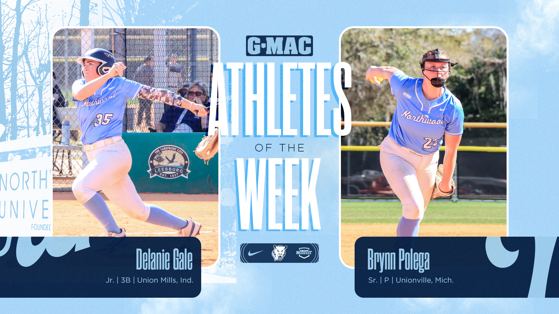 Softball Sweeps G-MAC Athlete Of The Week Honors With Gale And Polega