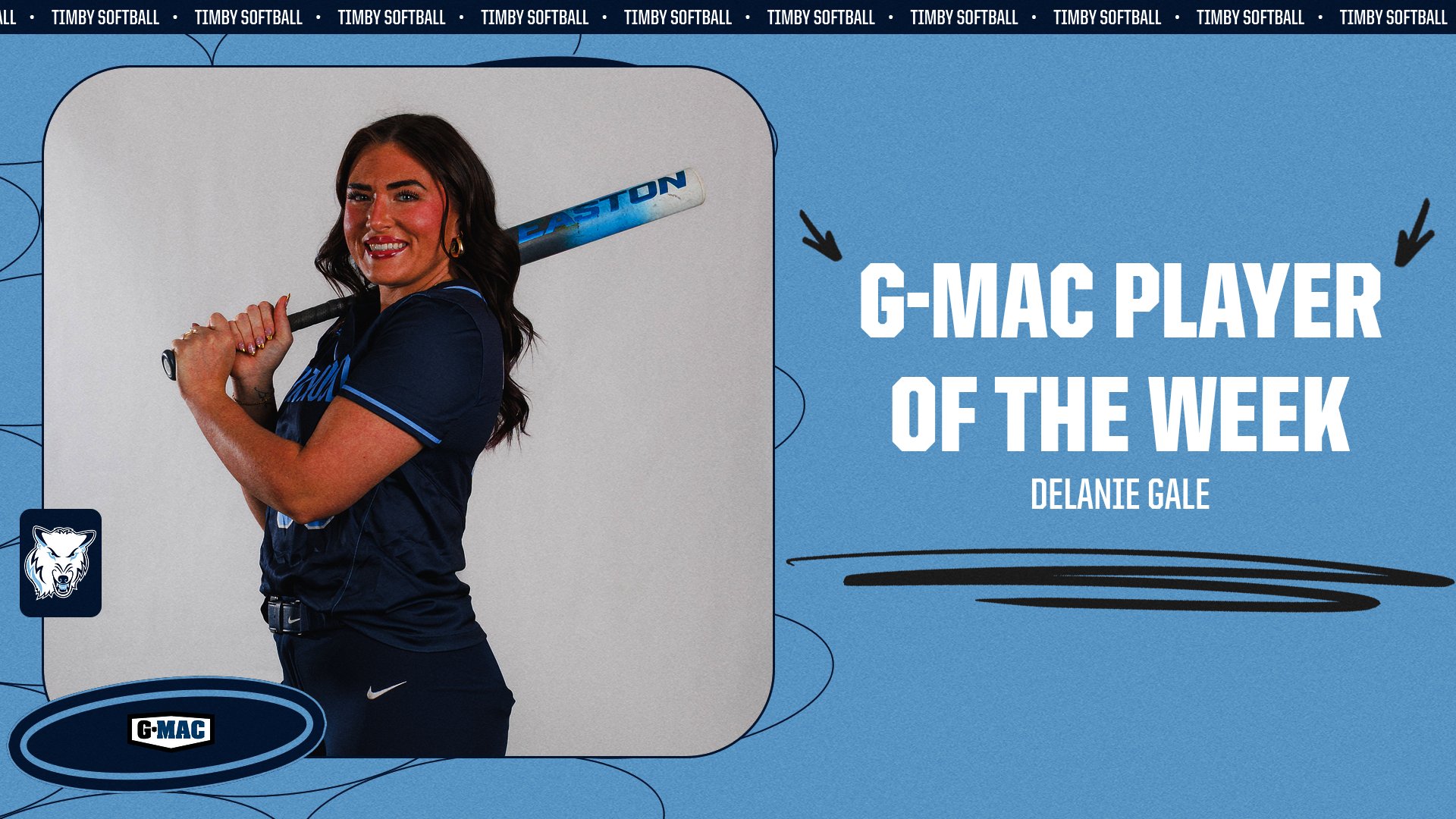 Delanie Gale Named G-MAC Softball Player of the Week