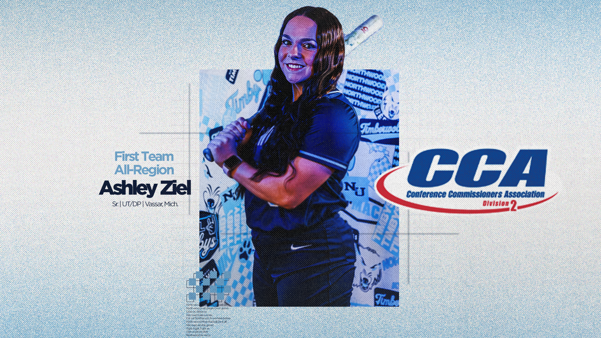 Northwood Softball&rsquo;s Ashley Ziel Earns First Team D2CCA All-Midwest Region Honors