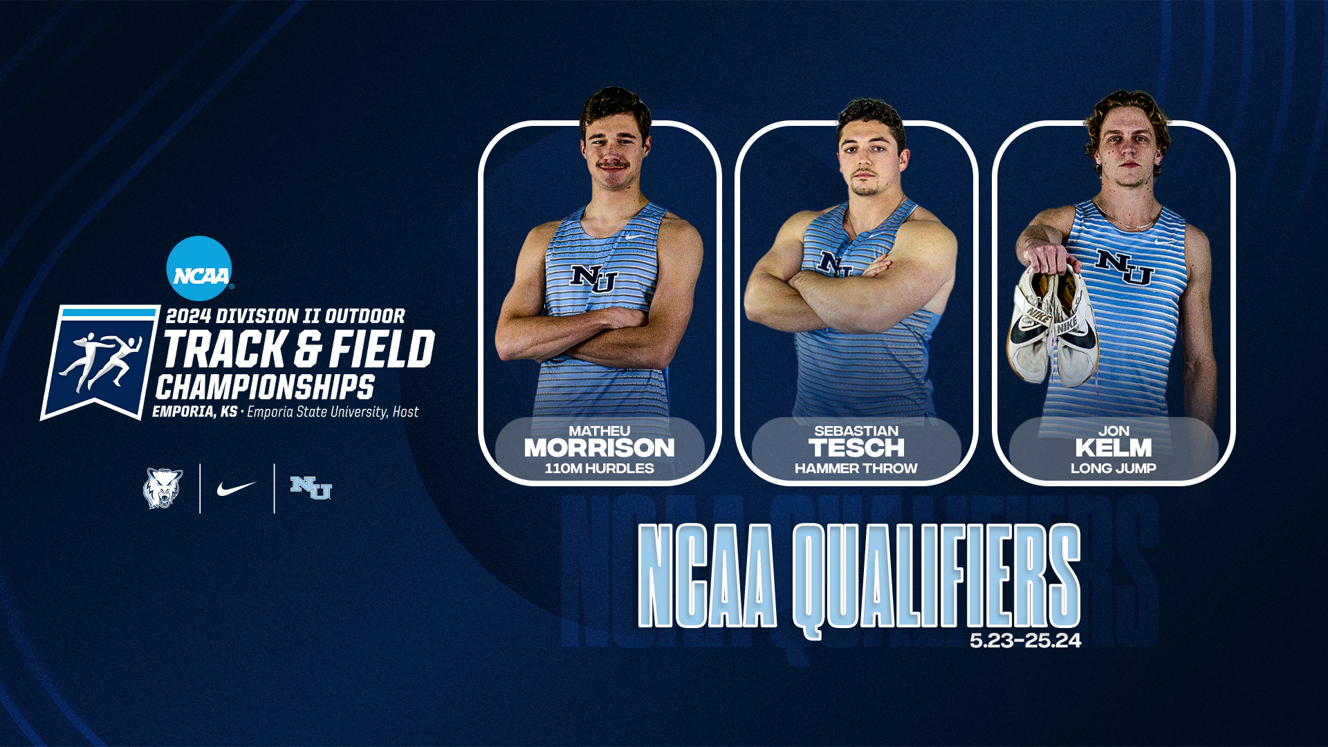 Kelm, Morrison, and Tesch Qualify For NCAA Championships For Track & Field