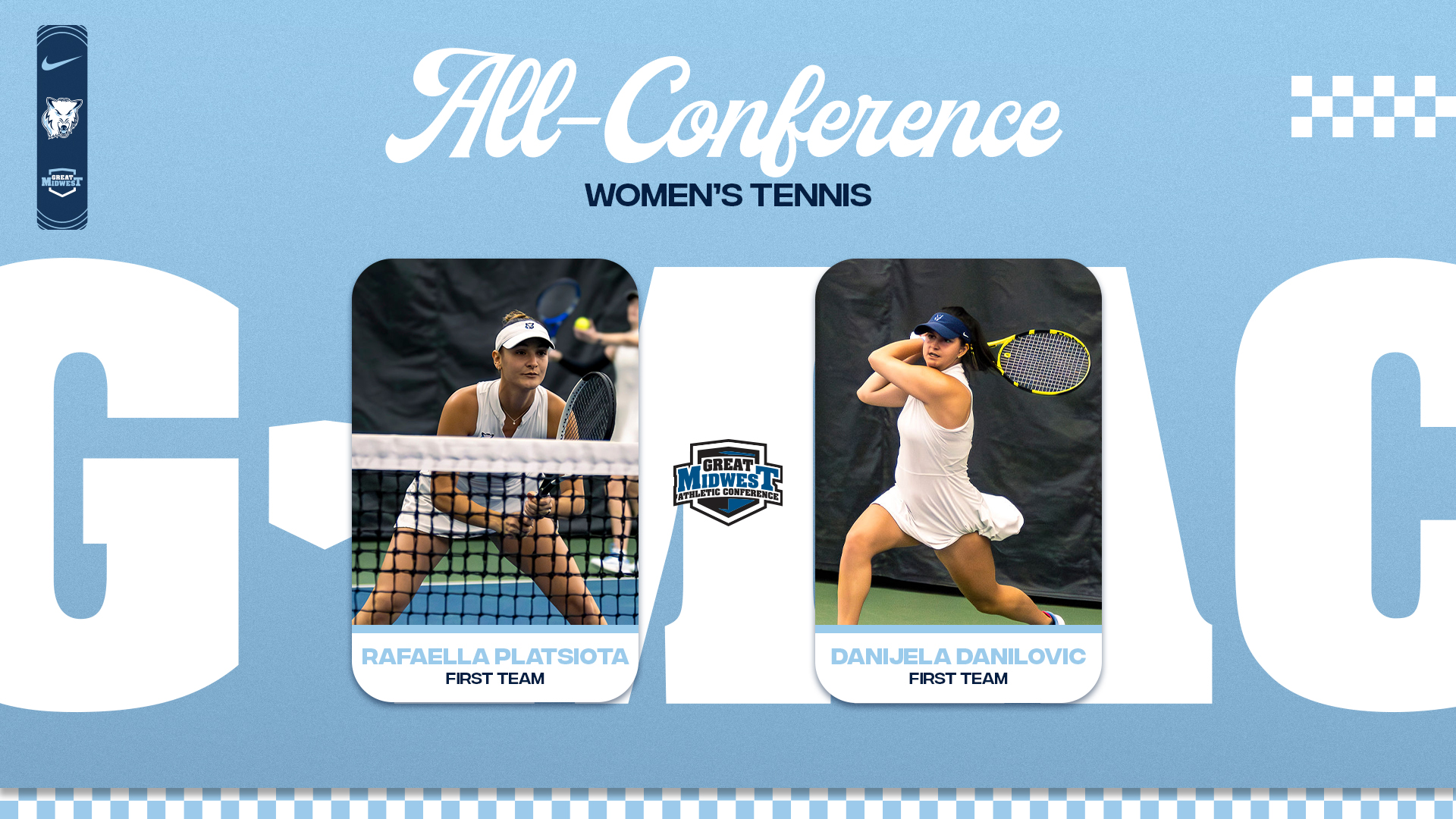 Women's Tennis Places Pair On The All-Great Midwest Team
