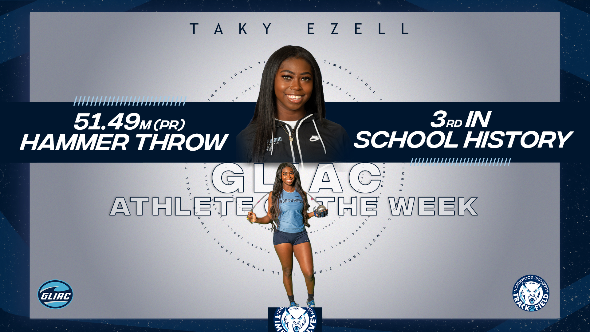 Taky Ezell Named GLIAC Field Athlete Of The Week