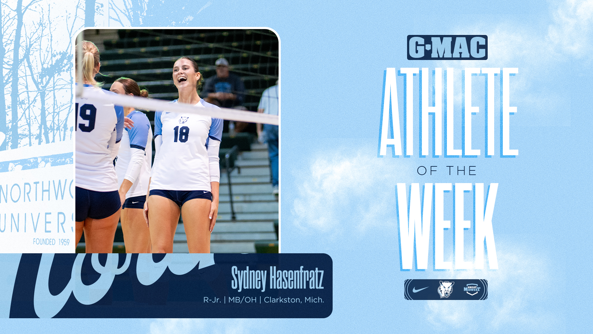 Sydney Hasenfratz Named G-MAC North Division Athlete of the Week
